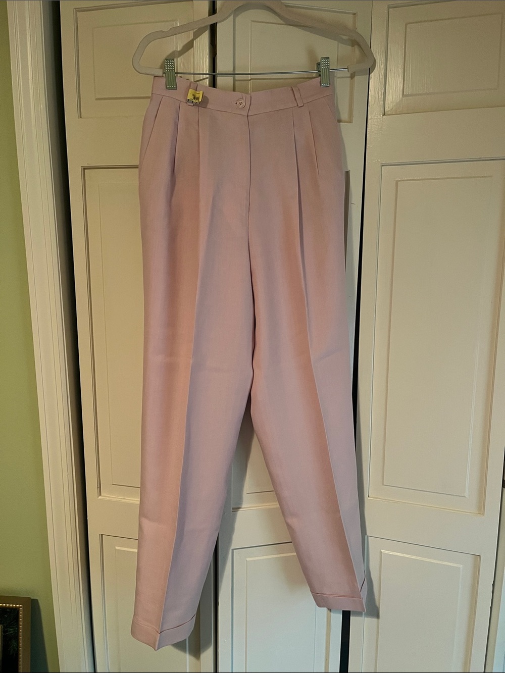Talbots Pleated High-Waist Trousers in Pale Pink